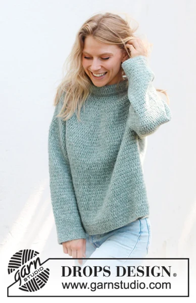 243-14 Sea Foam Sweater by DROPS Design