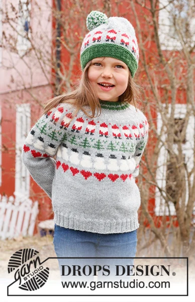 44-14 Christmas Time Sweater by DROPS Design