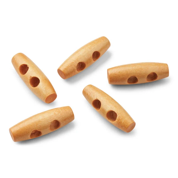 LindeHobby Duffel Knapper, Beige, 30 mm, 5 stk