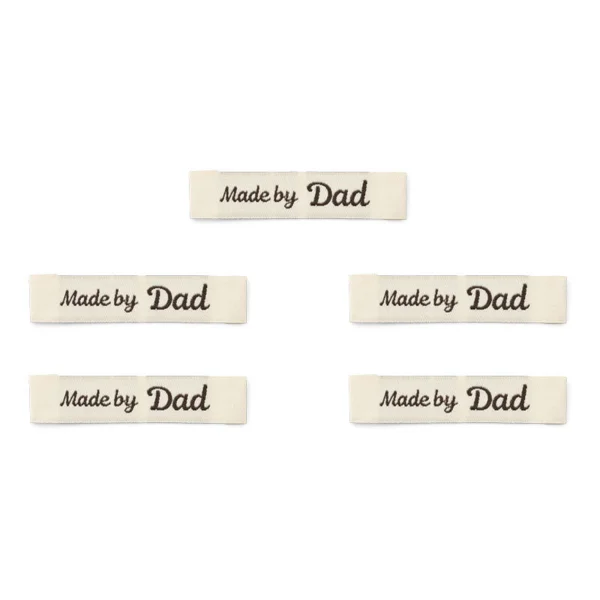 LindeHobby Made By Label (7 cm x 1 cm), Natur, 5 stk Made by Dad