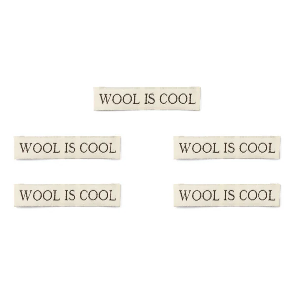 LindeHobby Wool Is Cool Label (7 cm x 1 cm), 5 stk