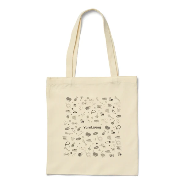 LindeHobby Mulepose med YarnLiving print, 35x40 cm, 1 stk