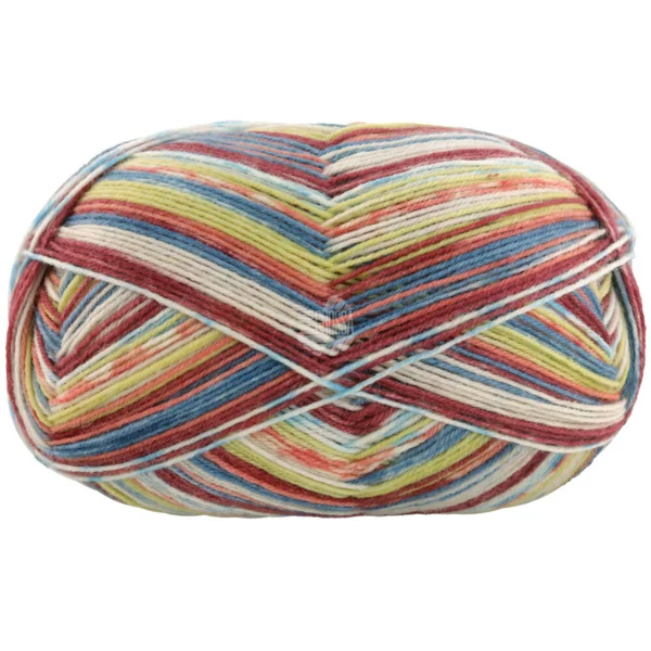 Lana Grossa Meilenweit 100 Arte 6809 Pistacie/Natur/Petrol/Lakserød/Lys olivengrøn/Turkis/Bourgogne/Mørkerød