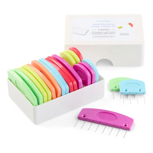 LindeHobby Strikke Blocking Kamme Sæt, Regnbue