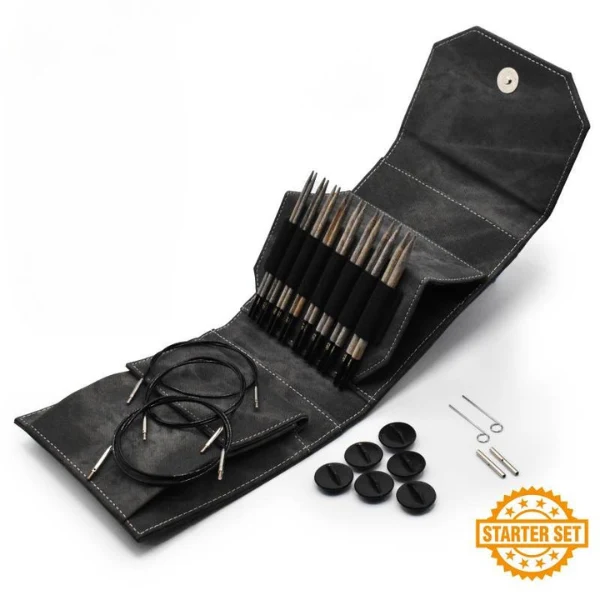 LYKKE Udskiftelige Rundpindesæt Driftwood, Starter Set, Grå, 13 cm