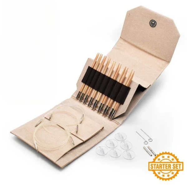 LYKKE Udskiftelige Rundpindesæt Naturale, Starter Set, Beige, 13 cm