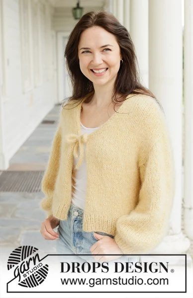 258-30 Lemon Fizz Cardigan by DROPS Design