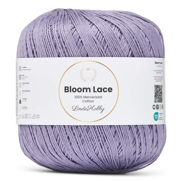 LindeHobby Bloom Lace Mercerized Cotton 12 Lys lilla
