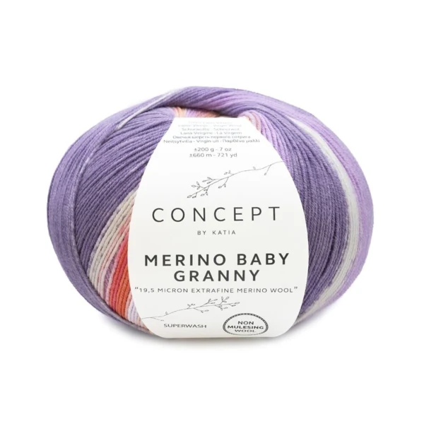 Katia Concept Merino Baby Granny 500 Lilla-rosengrå