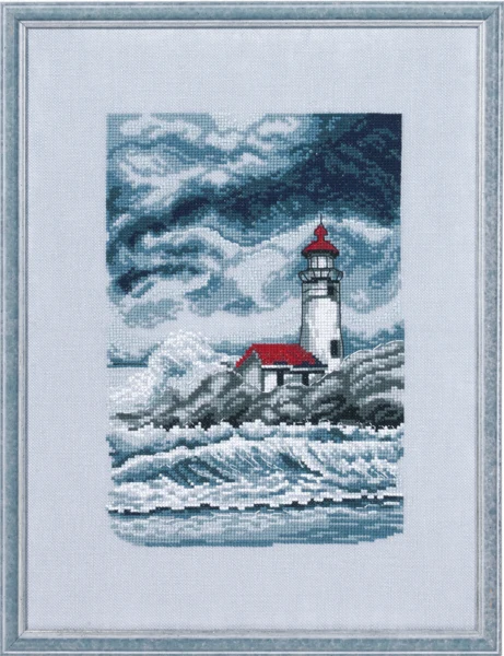 Broderikit Fyrtårn stormvejr R5636 26 x 35 cm