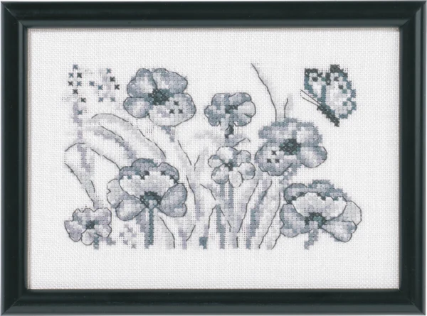 Broderikit Valmuer 12 x 17 cm