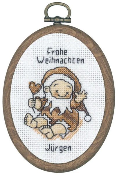 Broderikit Siddende nisse m/5961/60 7x9 cm