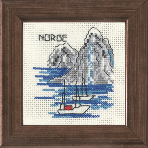 Broderikit Båd Norge 10 x 10 cm R5370