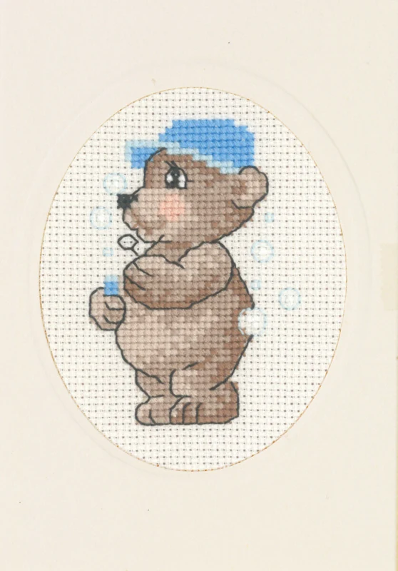 Broderikit Bobbel bamse 9 x 13 cm