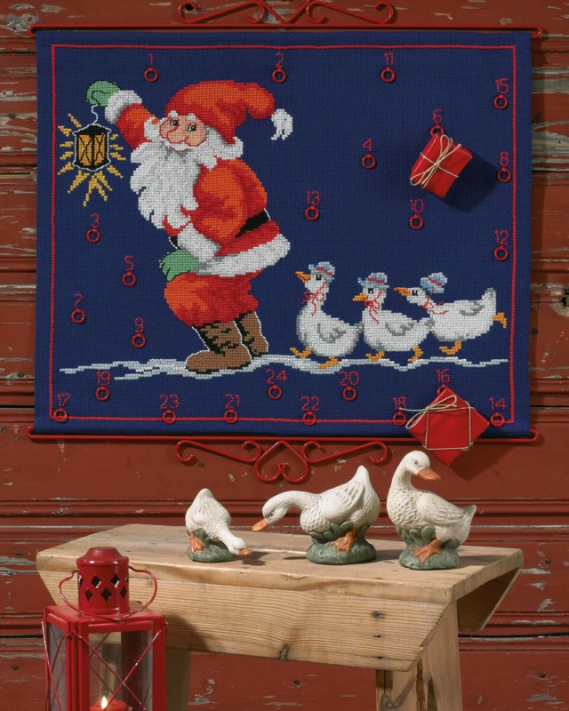 Broderikit Nisse m/ gæs 58 x 47 cm
