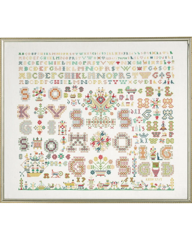 Broderikit Gammel navneklud 64 x 54 cm R5531