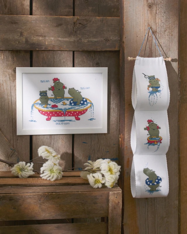 Broderikit Flodheste 12 x 63 cm