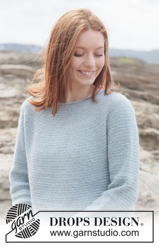 263-33 Seafoam Serenity Sweater by DROPS Design