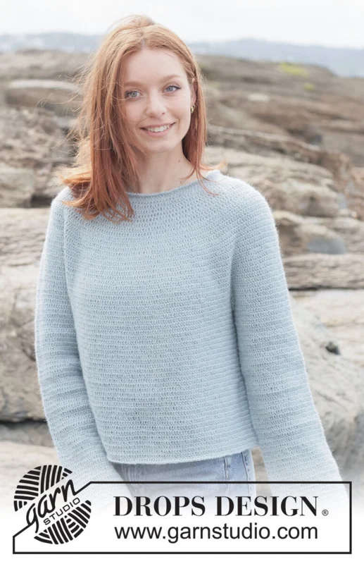 263-33 Seafoam Serenity Sweater by DROPS Design