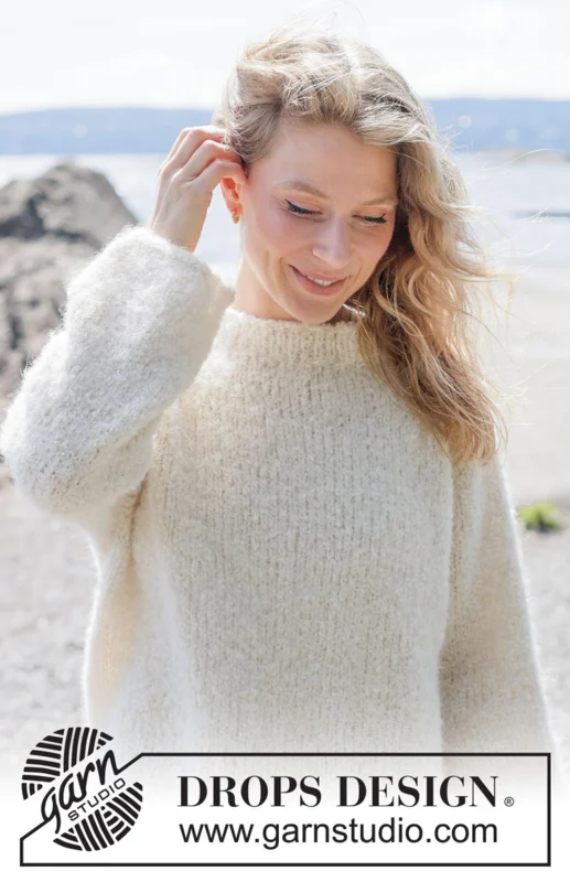 264-23 Frost Bloom Sweater by DROPS Design