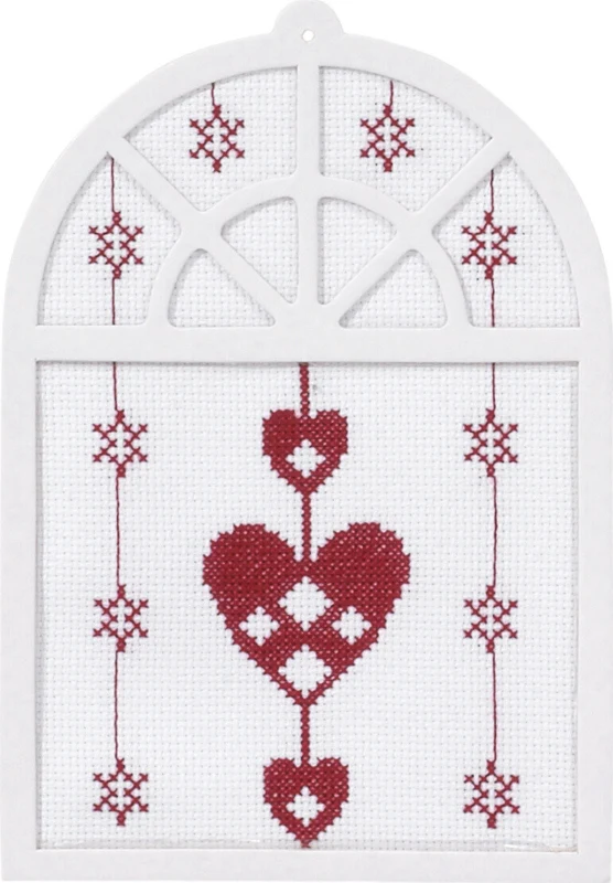 Broderikit Hjerter 15 x 20 cm