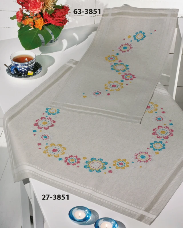 Broderikit Glade blomster XXX 40 x 80 cm