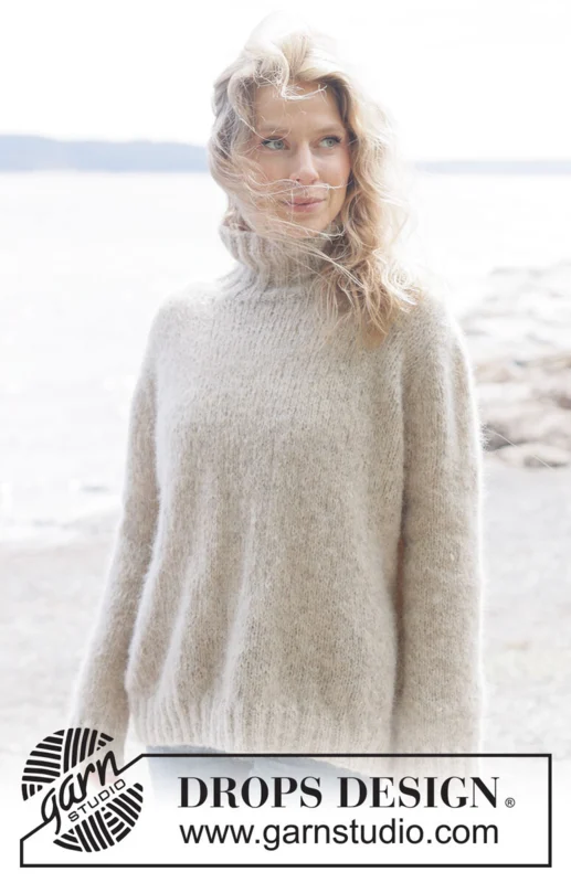 262-24 Frosted Oats Sweater by DROPS Design