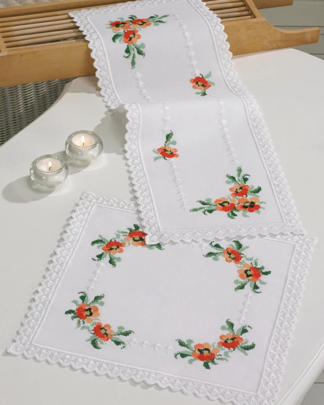 Broderikit Valmuer 28 x 68 cm