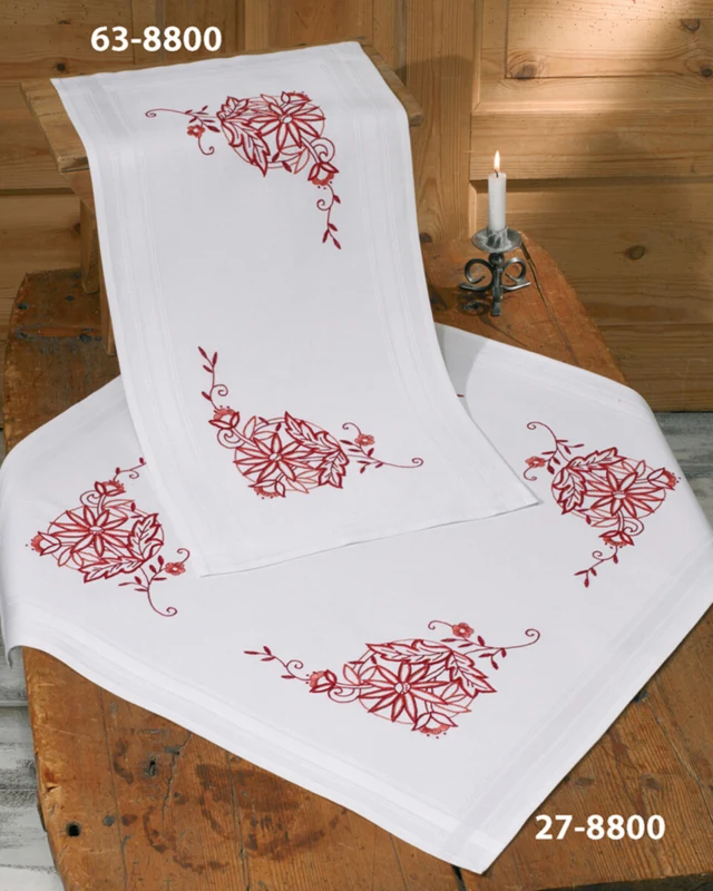Broderikit Redwork 40 x 80 cm