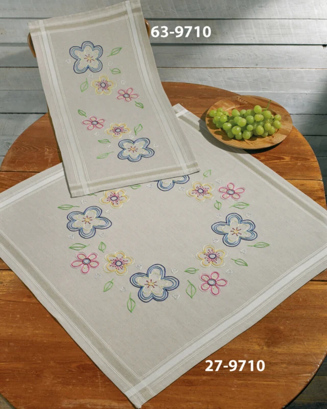 Broderikit Blomster Naiv 40x80 cm