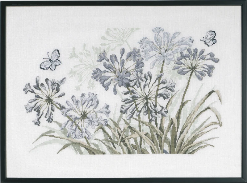 Broderikit Grå Agapanthus R5632 58 x 42 cm