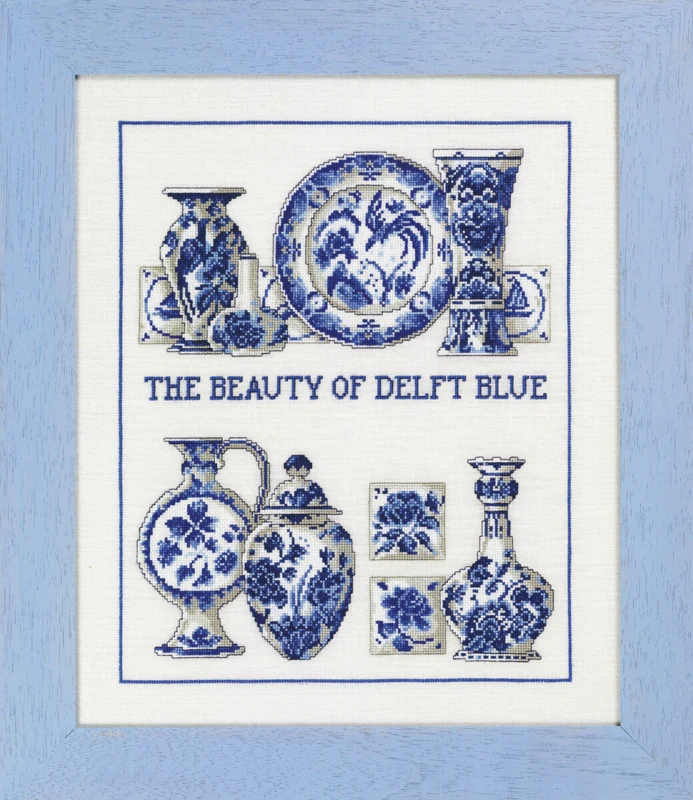 Broderikit Delft blue 36 x 43 cm