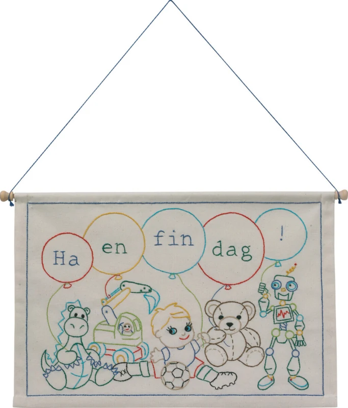 Broderikit Ha en fin dag pojke 27 x 40 cm