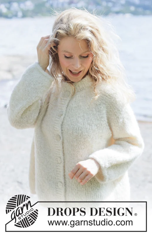 264-24 Frost Bloom Cardigan by DROPS Design