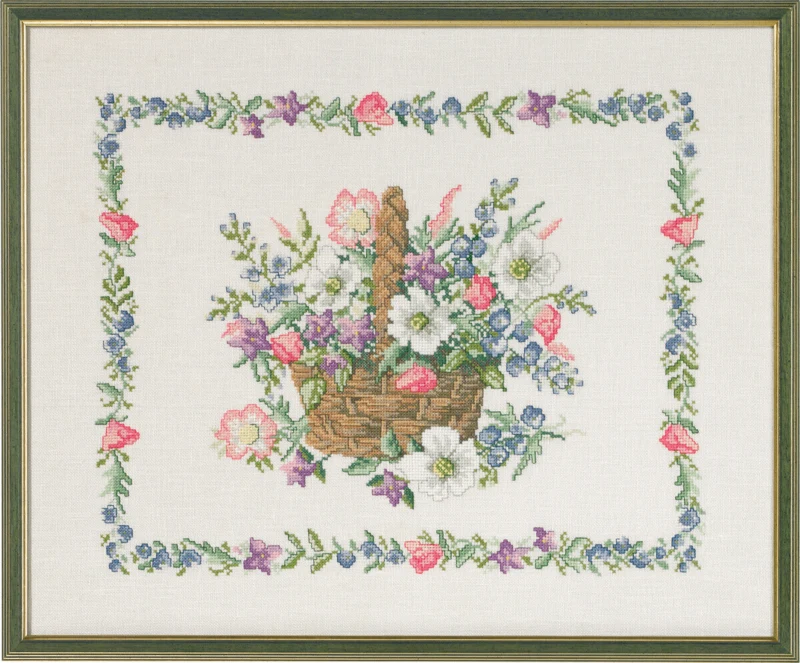 Broderikit Blomsterkurv 49 x 40 cm