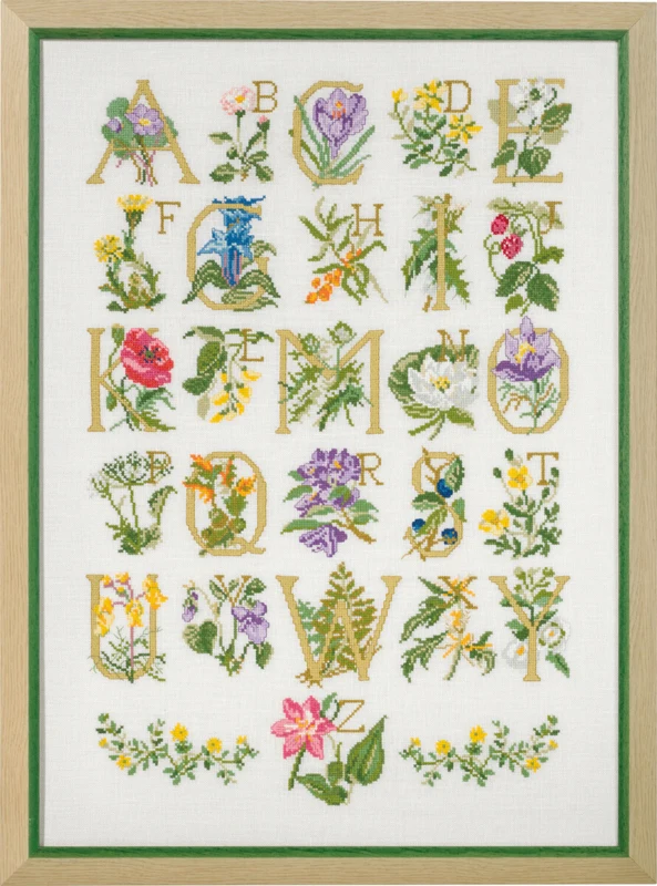 Broderikit Blomster ABC 45 x 62 cm