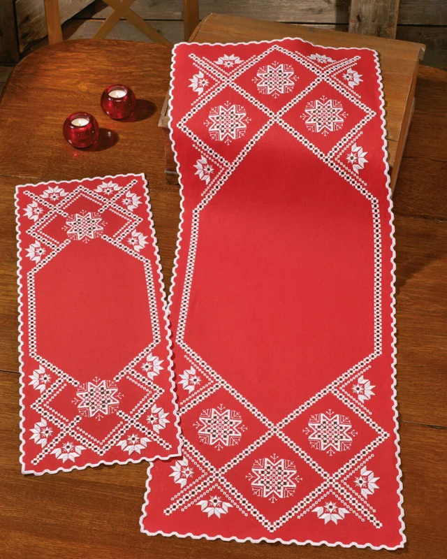 Broderikit Hardanger snefnug 40 x 105 cm