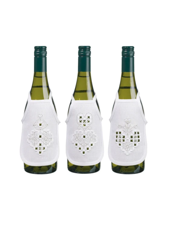 Broderikit Hardanger hjerte sølv 10 x 15 cm