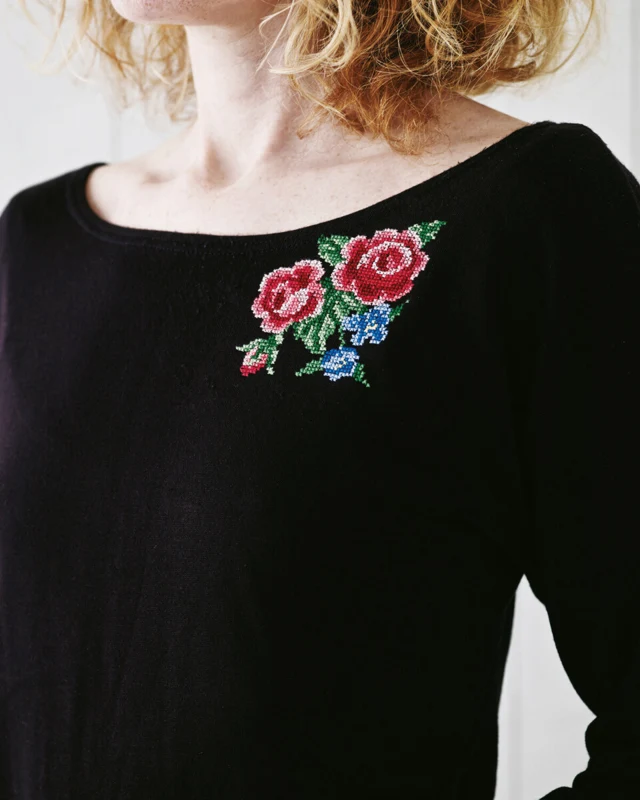 Broderikit Roser 10 x 10 cm