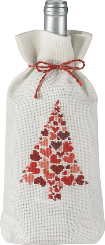 Broderikit Juletræ m/ hjerter 16 x 28 cm