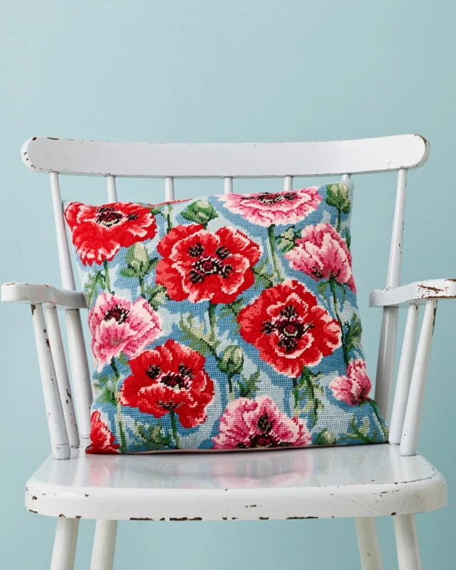 Broderikit Poppies 39 x 39 cm