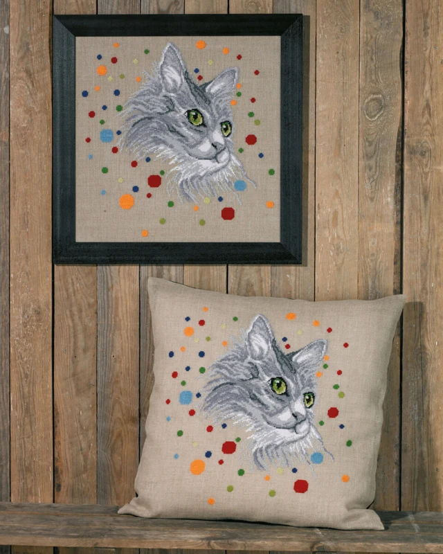 Broderikit Katten 60 x 60 cm