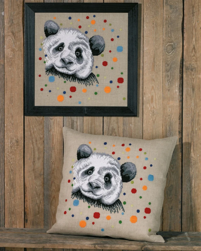 Broderikit Pandaen 60 x 60 cm