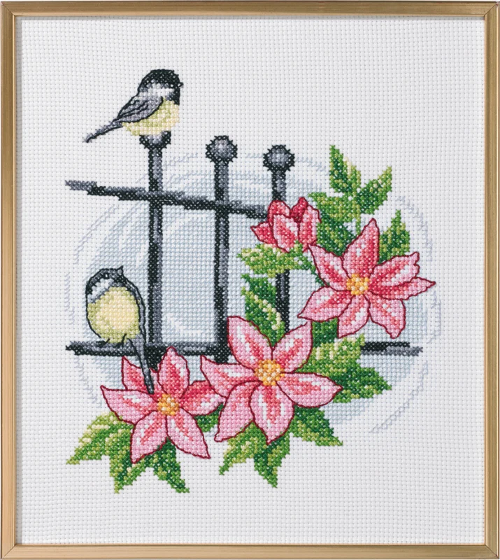 Broderikit Fugle på låge R5721 33 x 37 cm