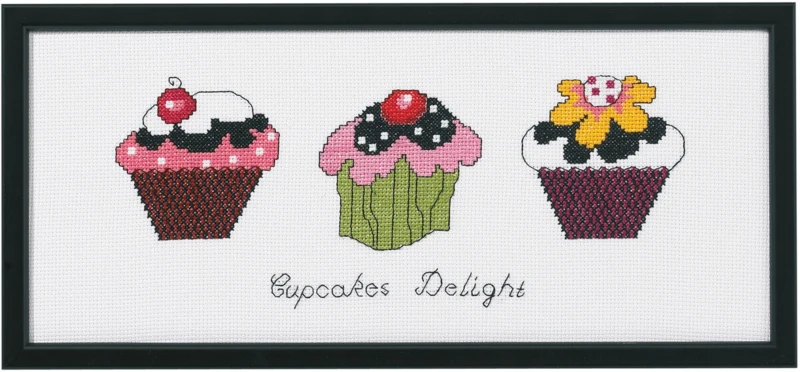 Broderikit Cupcakes R5496 36 x 15 cm