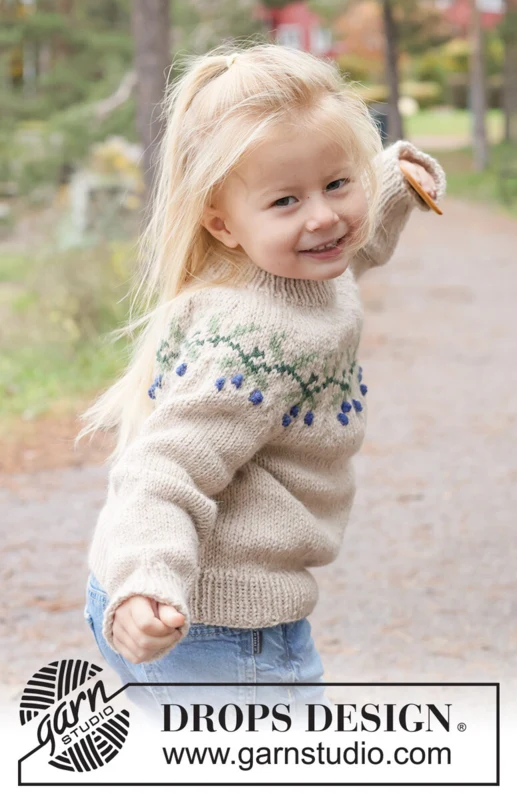 50-4 Blue Holly Sweater by DROPS Design