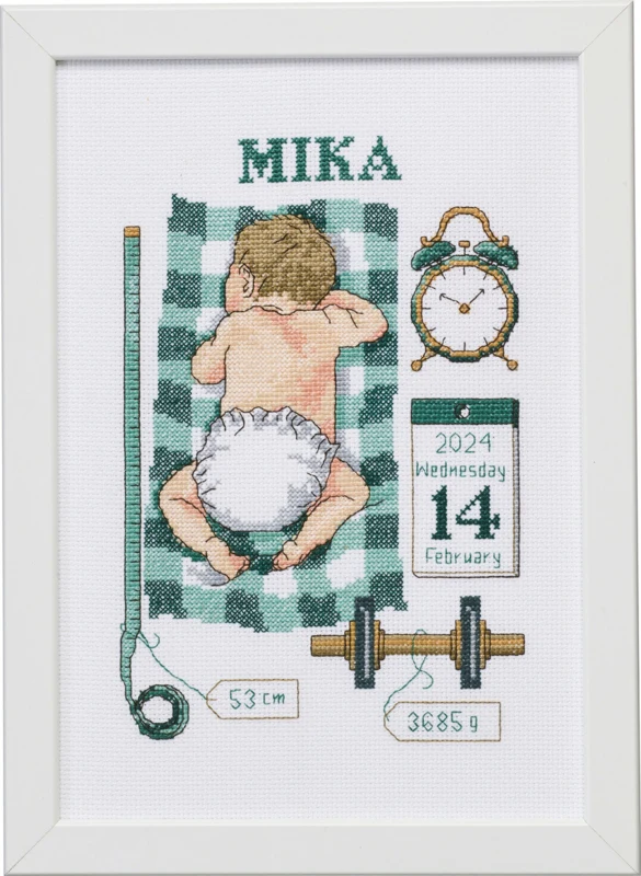 Broderikit Dåbsminde Mika 21 x 30 cm