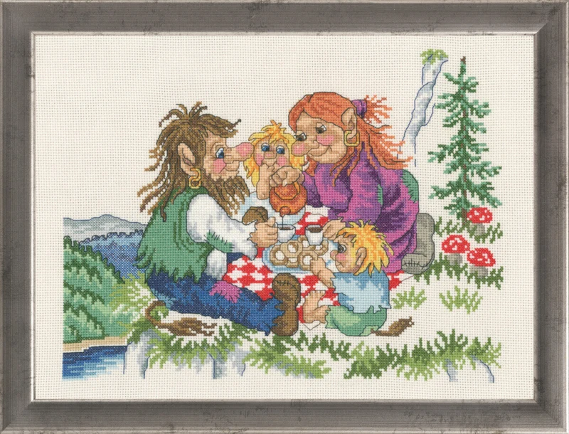 Broderikit Troldefamilie 37 x 29 cm R5399