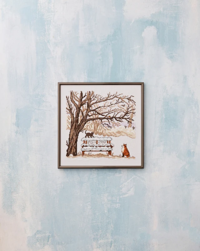 Broderikit Vinterræv 30 x 30 cm