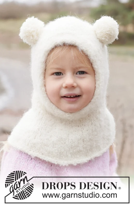 50-12 Snow Bear Balaclava by DROPS Design